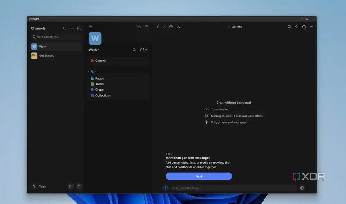 Anytype offline workspace
