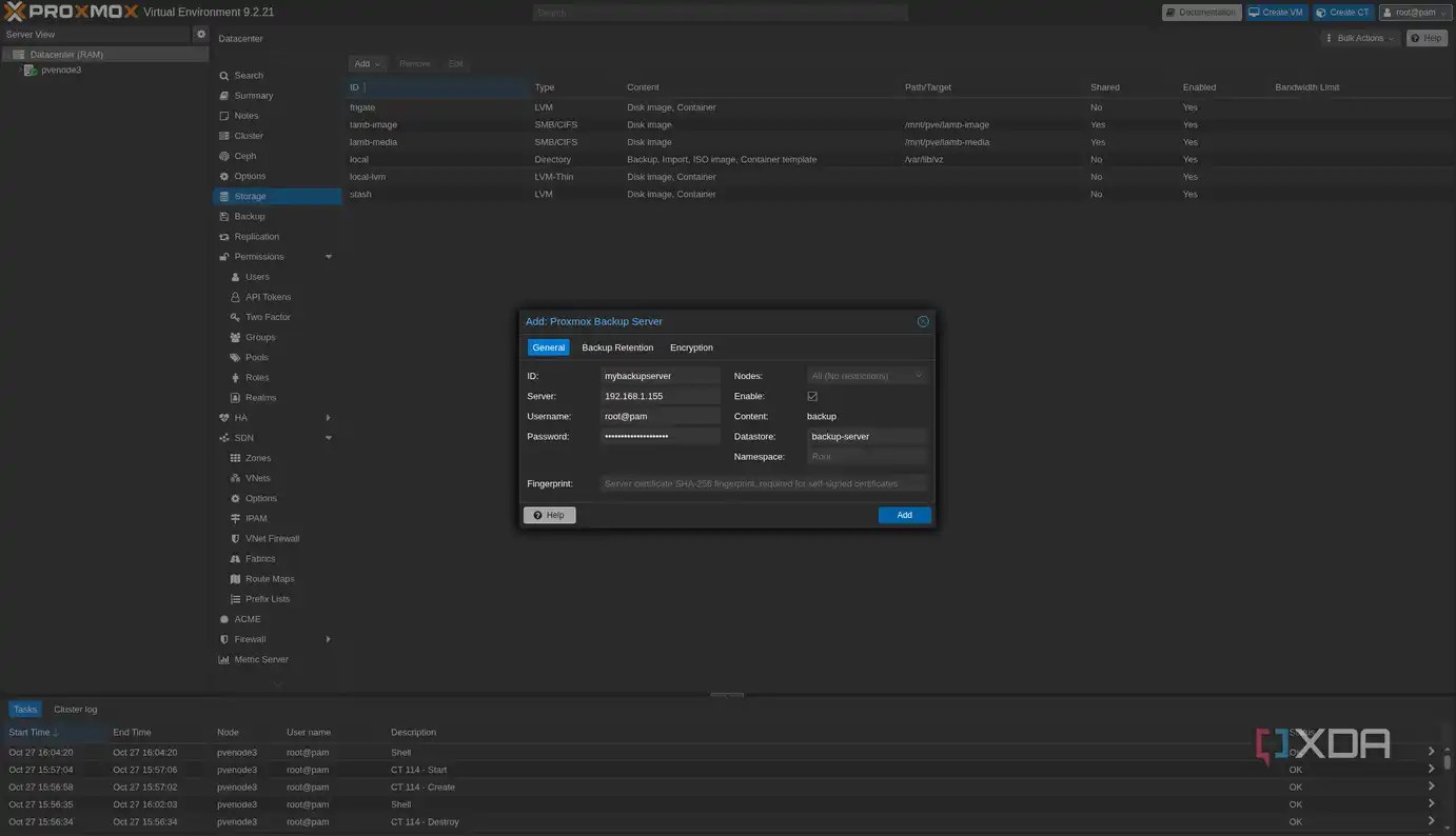 Adding PBS to Proxmox VE