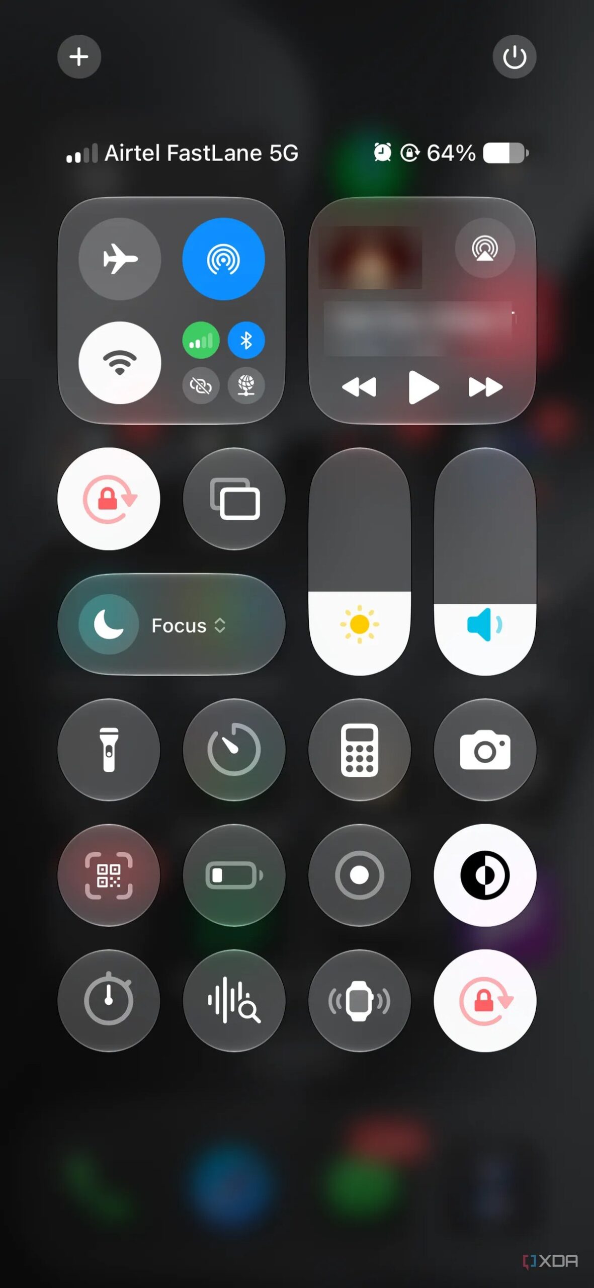 Mobil veri açıkken iPhone Kontrol Merkezi