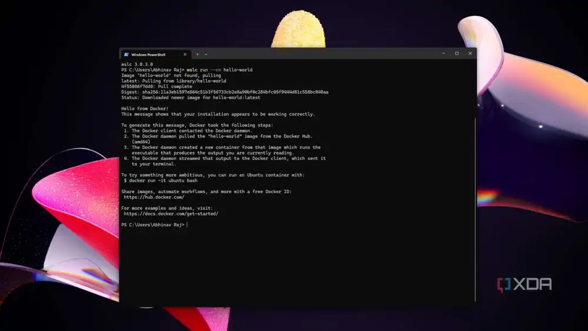 Hello from Docker via WSL