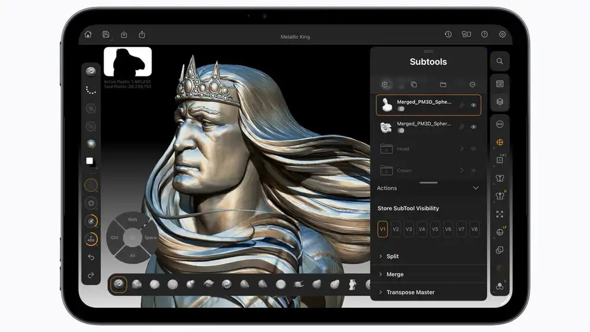 The iPad mini 2026 running a high-end app 