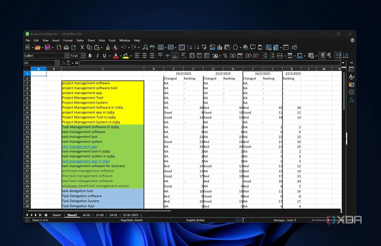 Multiple sheets in LibreCalc