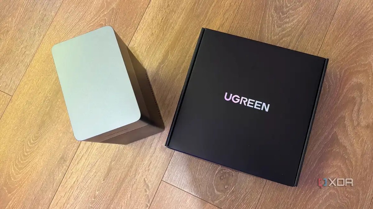 UGREEN NAS DH2300 with box on the floor