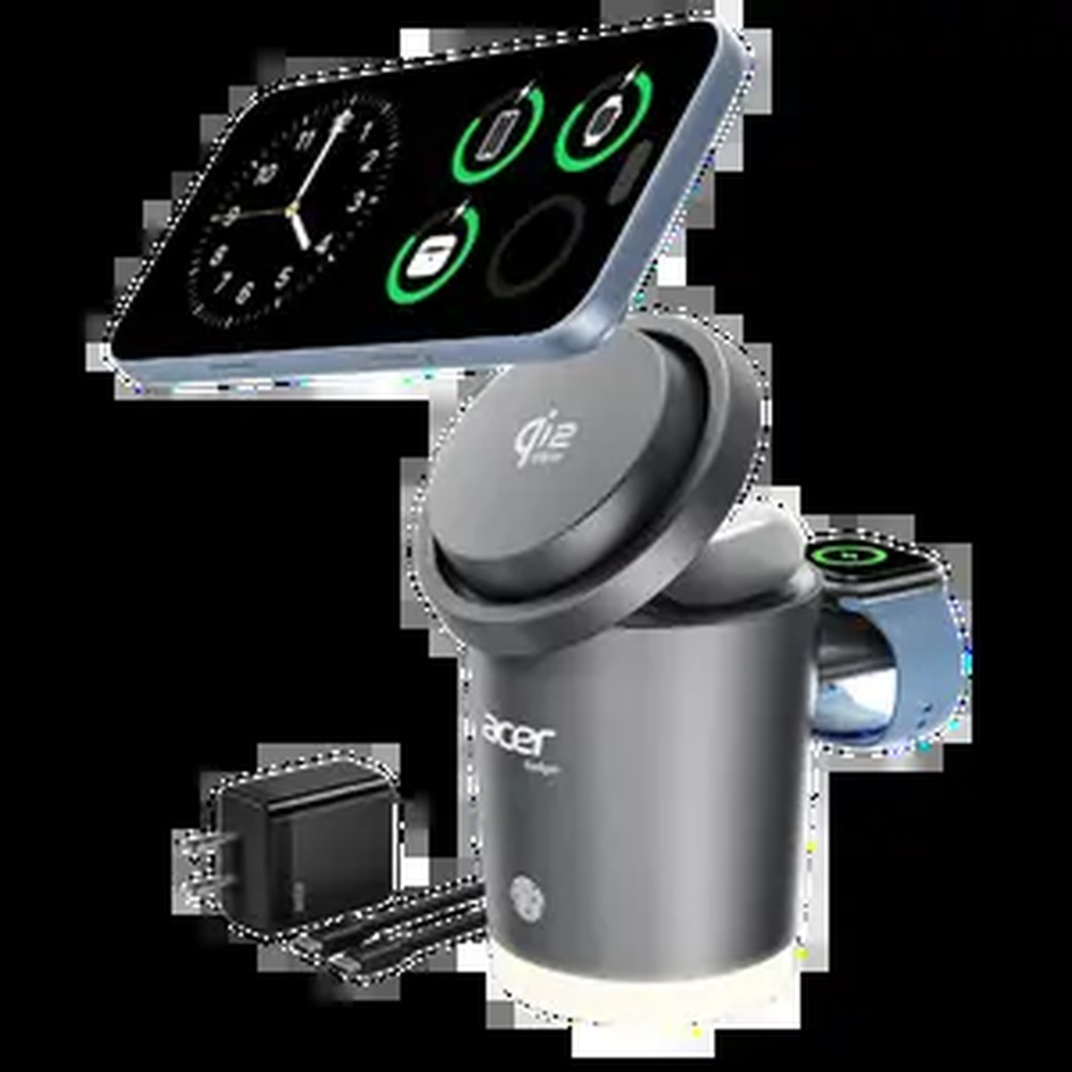 Acer 3 in 1 Wireless Charging Station for Apple Square