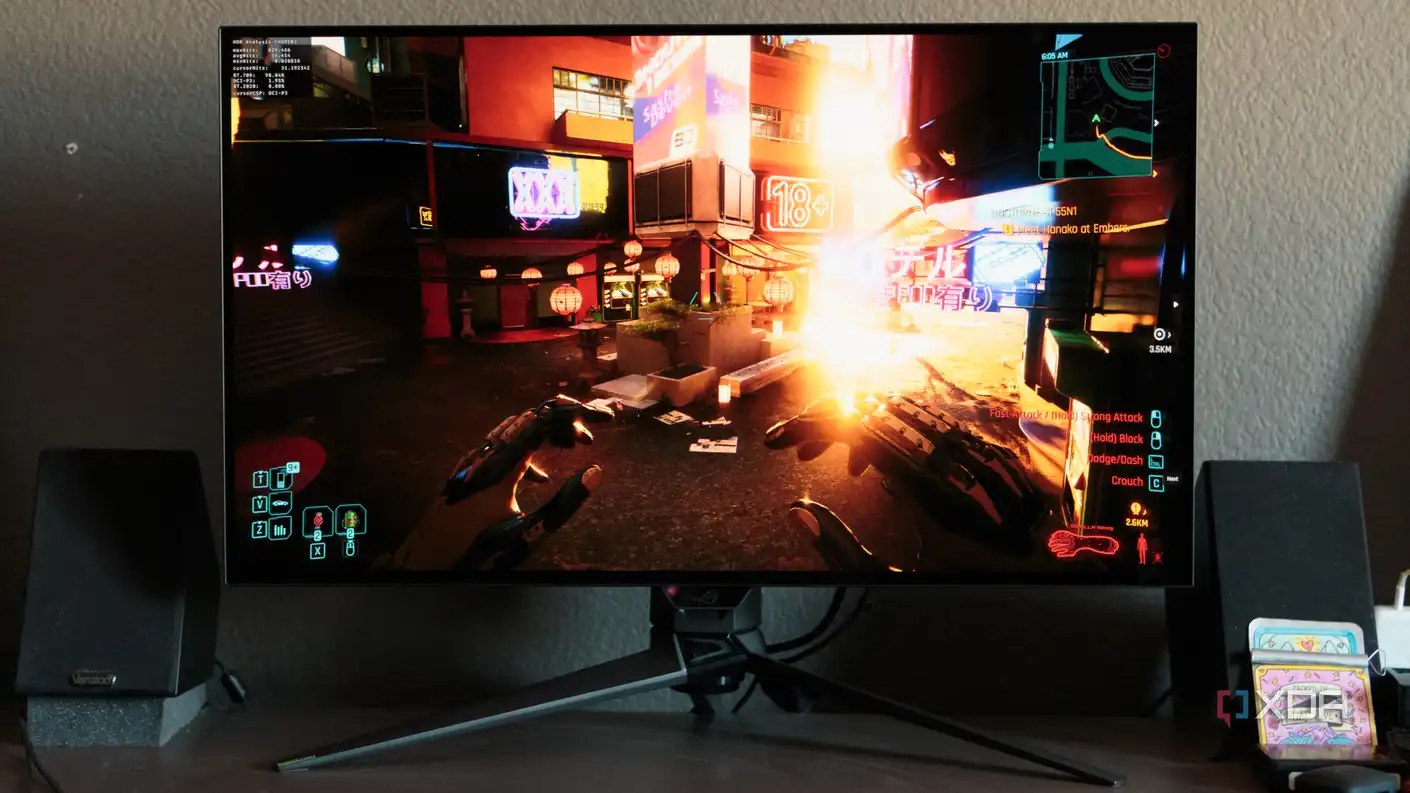 CyberPunk 2077 played on the ASUS ROG PG32UCDP.