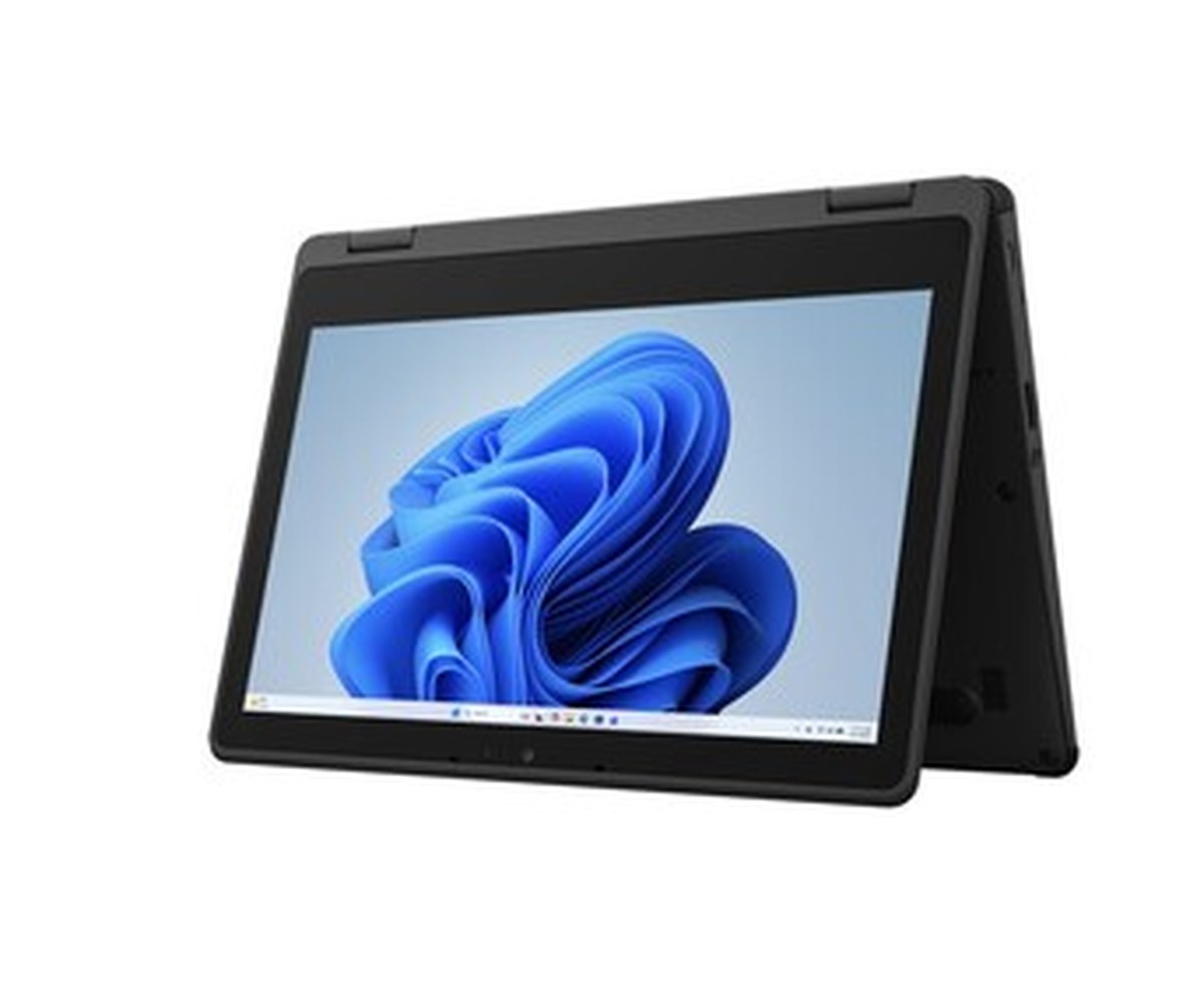The NoteQL laptop can also be used in tent mode.