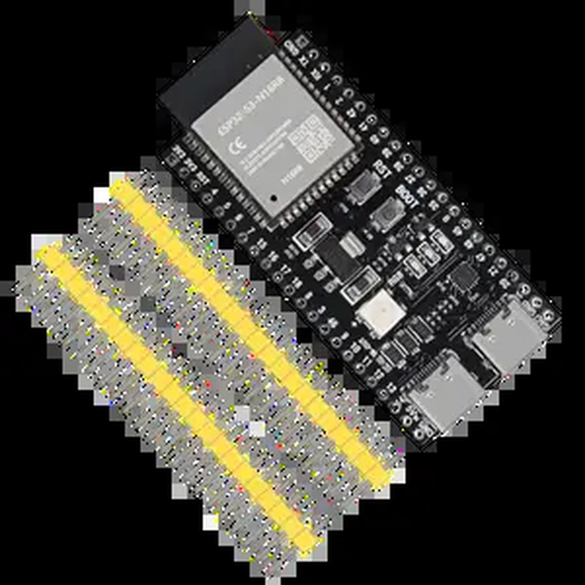 A transparent render of the ESP32-S3