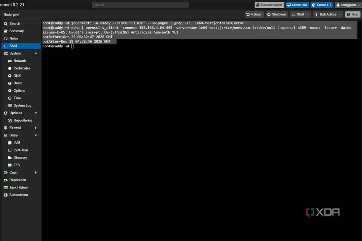 caddy ssl staging cert