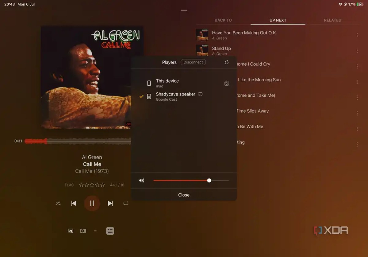 Select Chromecast Audio-connected Speaker in Plexamp
