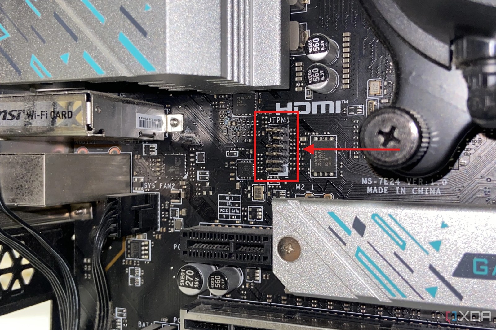 MSI anakartında JTPM1.