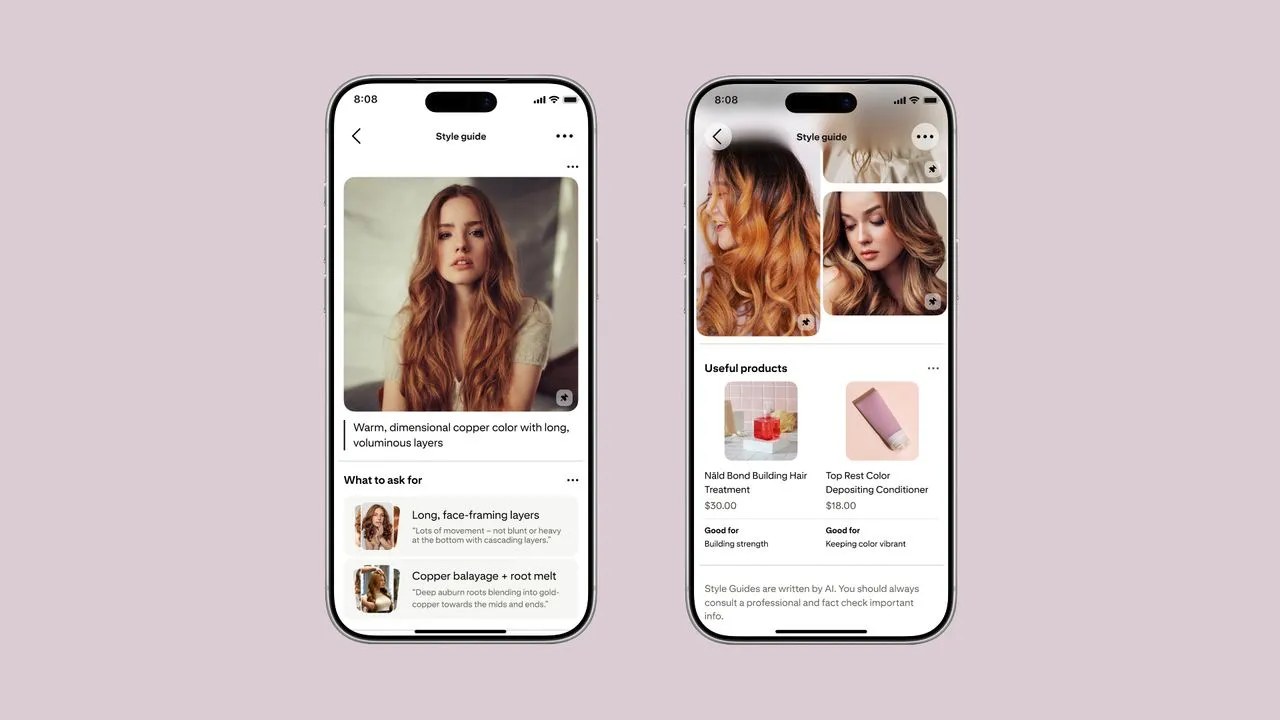 Pinterest, güzellik Pins'lerini yapıcı salon planlarına dönüştüren yeni yapay zeka özelliğini tanıtt