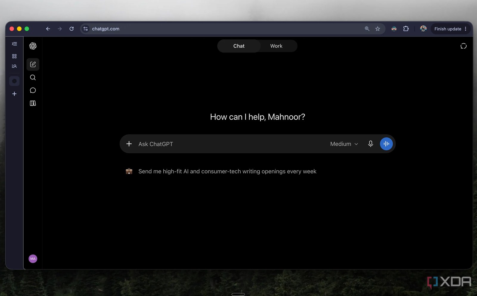 MacBook üzerinde Spotify arka planda ile ChatGPT
