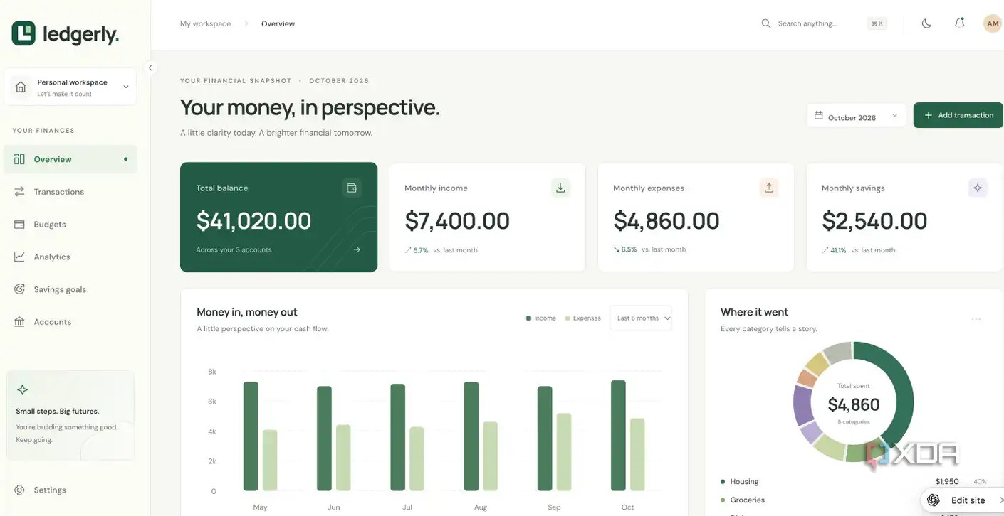 Codex creating a homepage