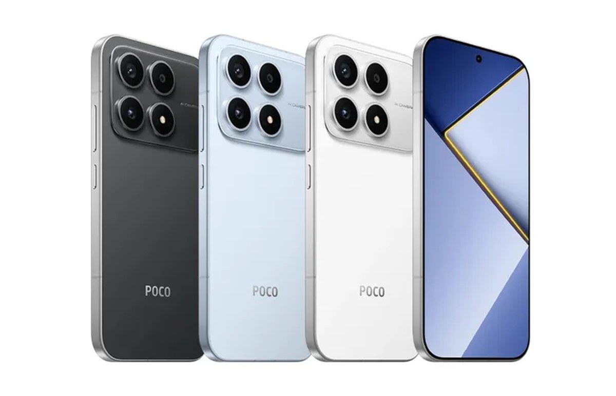 The Xiaomi Poco X8s in its three launch colours.