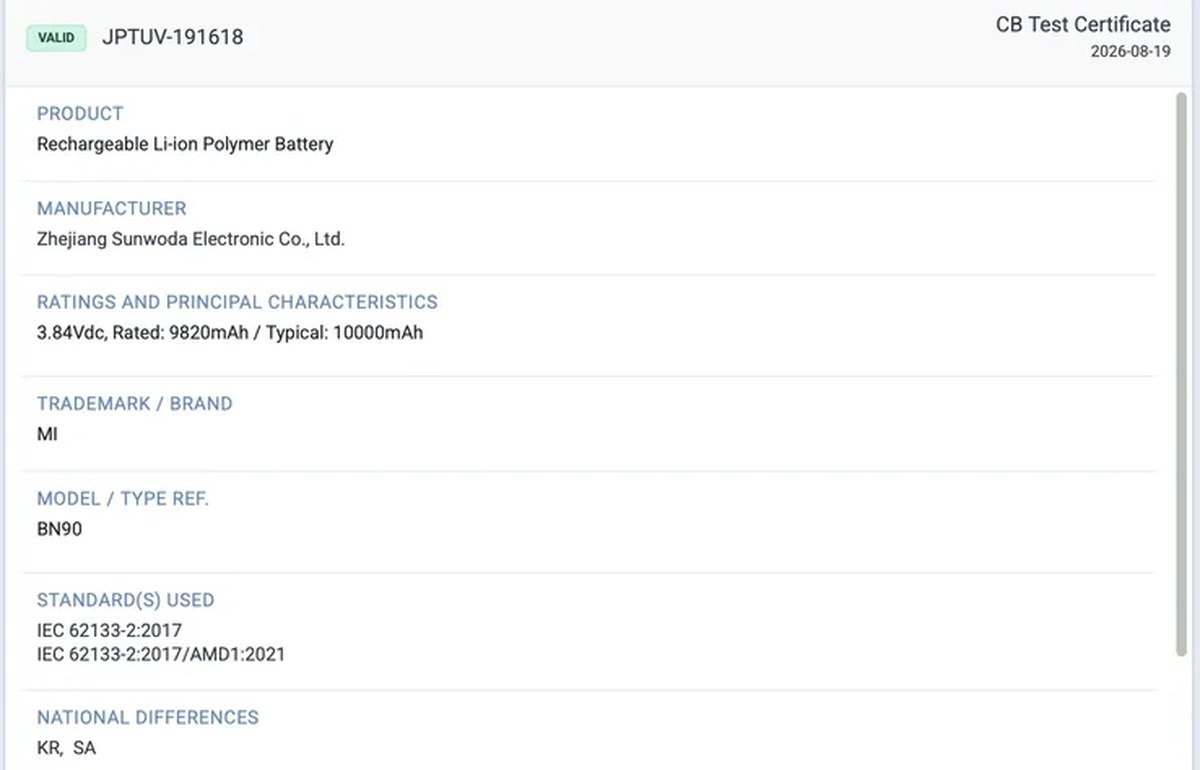 The upcoming Redmi Pad 3 tablet is likely to sport a 9820-mAh battery.