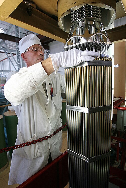 A fuel assembly for a Russian VVER nuclear power plant