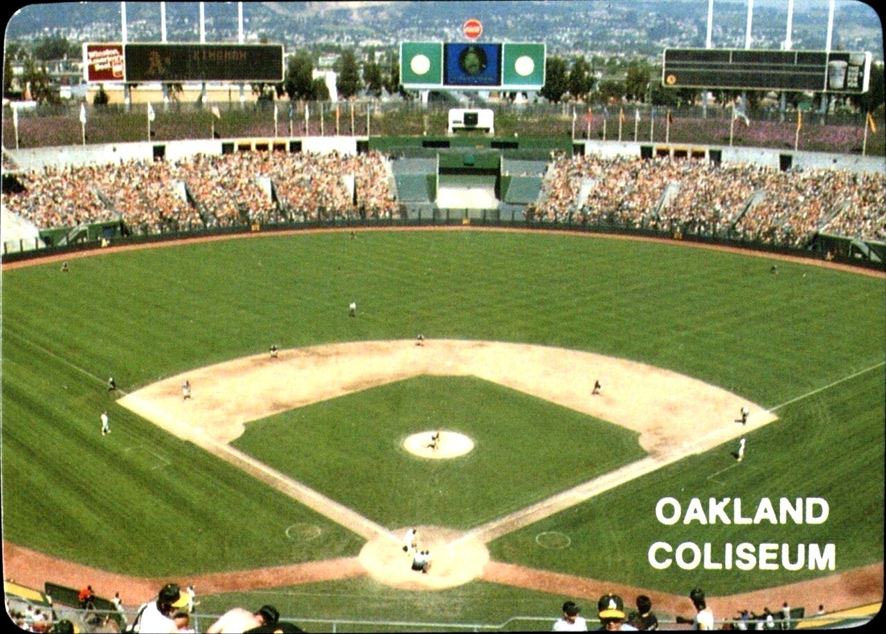 The Oakland Athletics hosting a home game in 1985