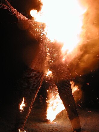 Wickerman Festival, Dundrennan, Scotland, burning of the effigy